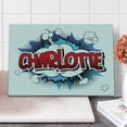 thumbnail image 1 of Charlotte Cutting Board, Female Name with French Origins in Retro Cartoon Effect and Halftone Dots Design, Decorative Tempered Glass Cutting and Serving Board, Large Size, Multicolor, by Ambesonne, 1 of 1
