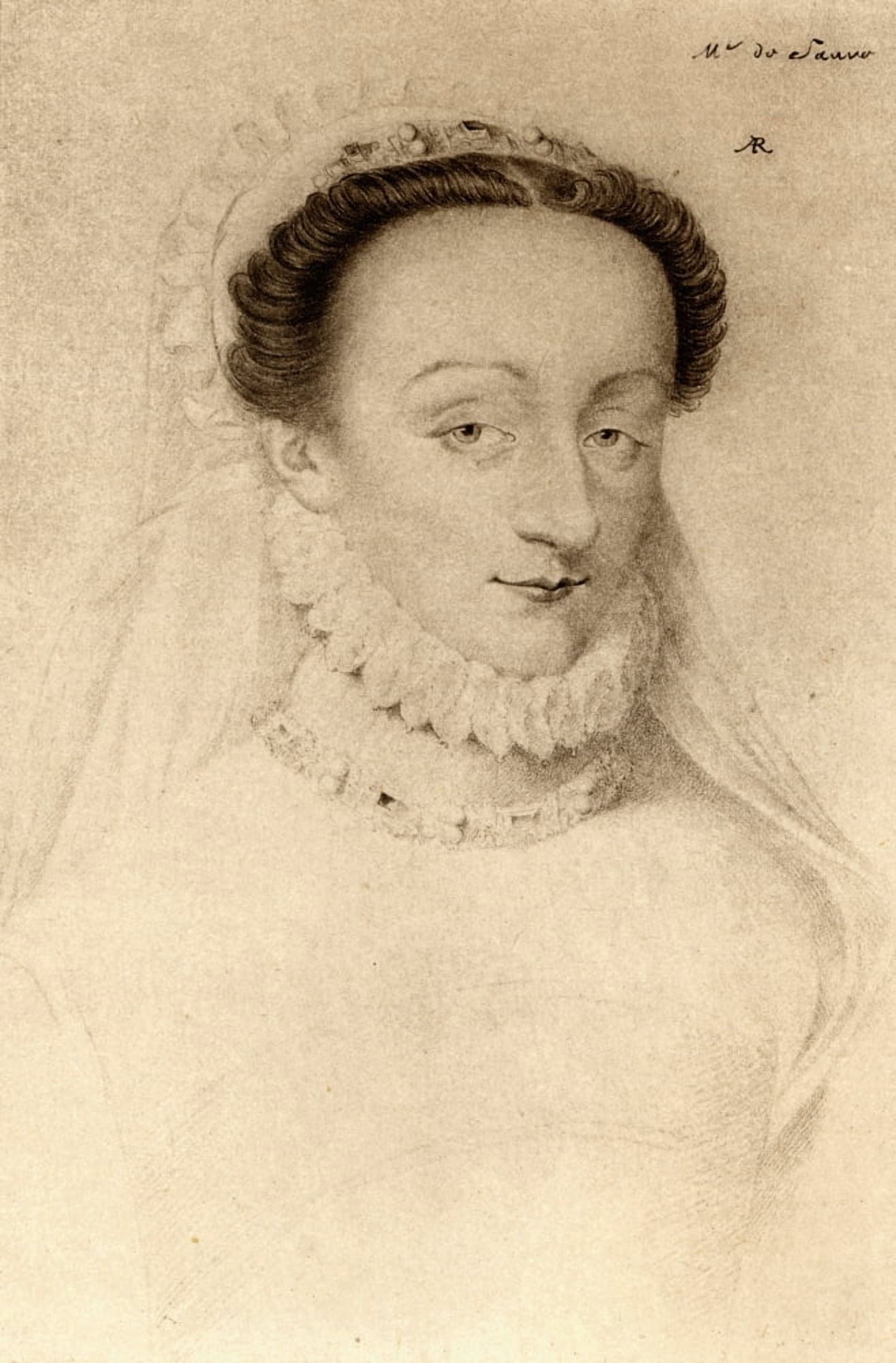 Charlotte De Beaune Baronne De Sauve (Afterwards Marquise De Noirmoutier) 1551-1617 From A Engraving After A Drawing By An Unknown Artist Canvas Art - Ken Welsh Design Pics (24 x 36)