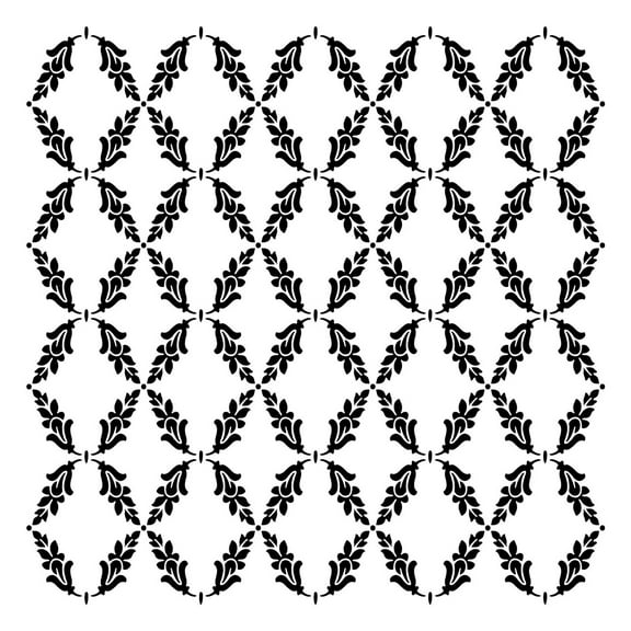 Charlotte Fern Lattice Embossing 12 x 12 Stencil | FS128 by Designer Stencils | Reusable Stencils for Painting on Wood, Wall, Tile, Canvas, Paper, Fabric, Furniture, Floor