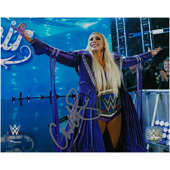 Charlotte Flair WWE Autographed 8" x 10" Raising Title Photograph - Fanatics Authentic Certified