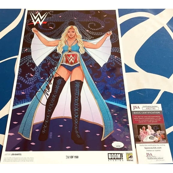 Charlotte Flair autographed WWE 2017 SDCC 11x17 poster JSA