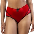 thumbnail image 1 of Charlotte High Waist Brief - Racing Red w Blk, 1 of 4