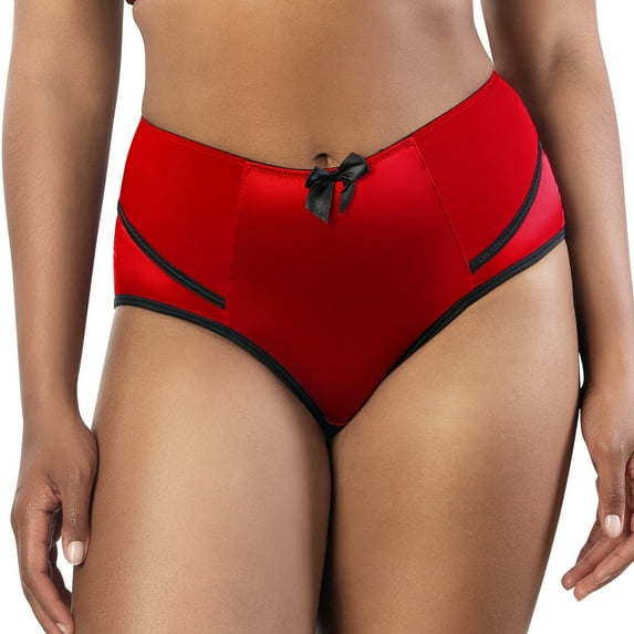 Charlotte High Waist Brief - Racing Red w Blk
