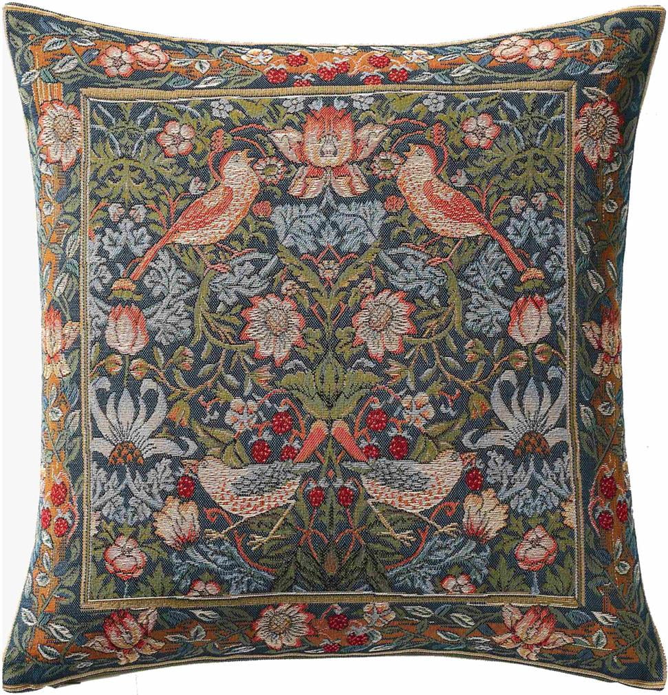William Morris Birds Face to Face Cotton Jacquard Pillow Cover