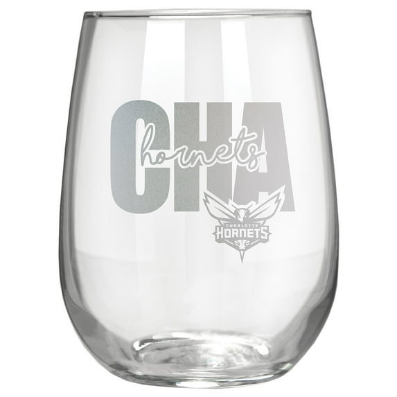 Charlotte Hornets Etched 17oz. City Stemless Wine Glass