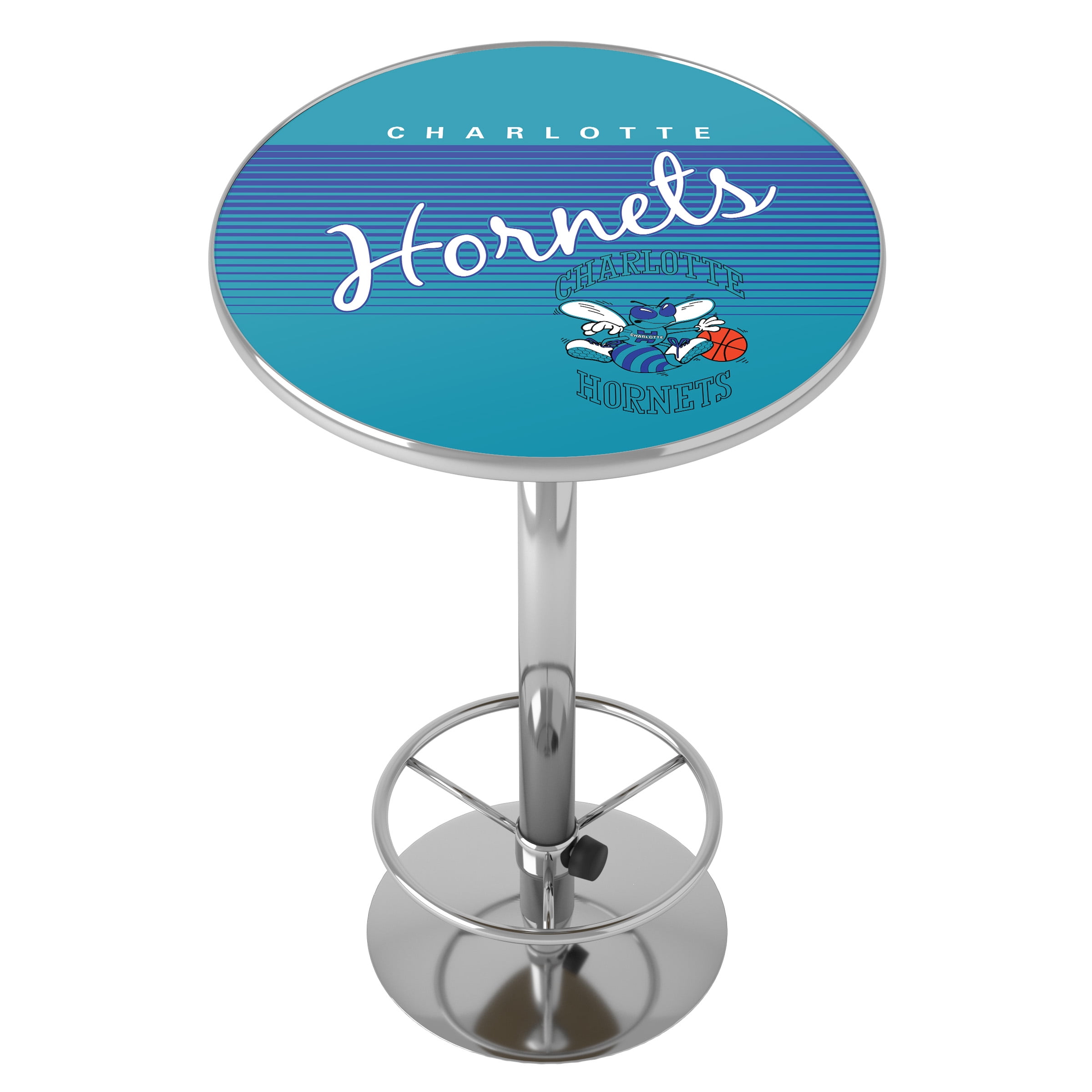 Charlotte Hornets Hardwood Classics Bar Table with Adjustable Footrest and Acrylic Top