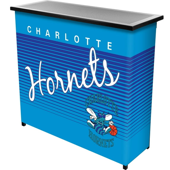 Charlotte Hornets Hardwood Classics Indoor or Outdoor Portable Bar with 2 Shelves