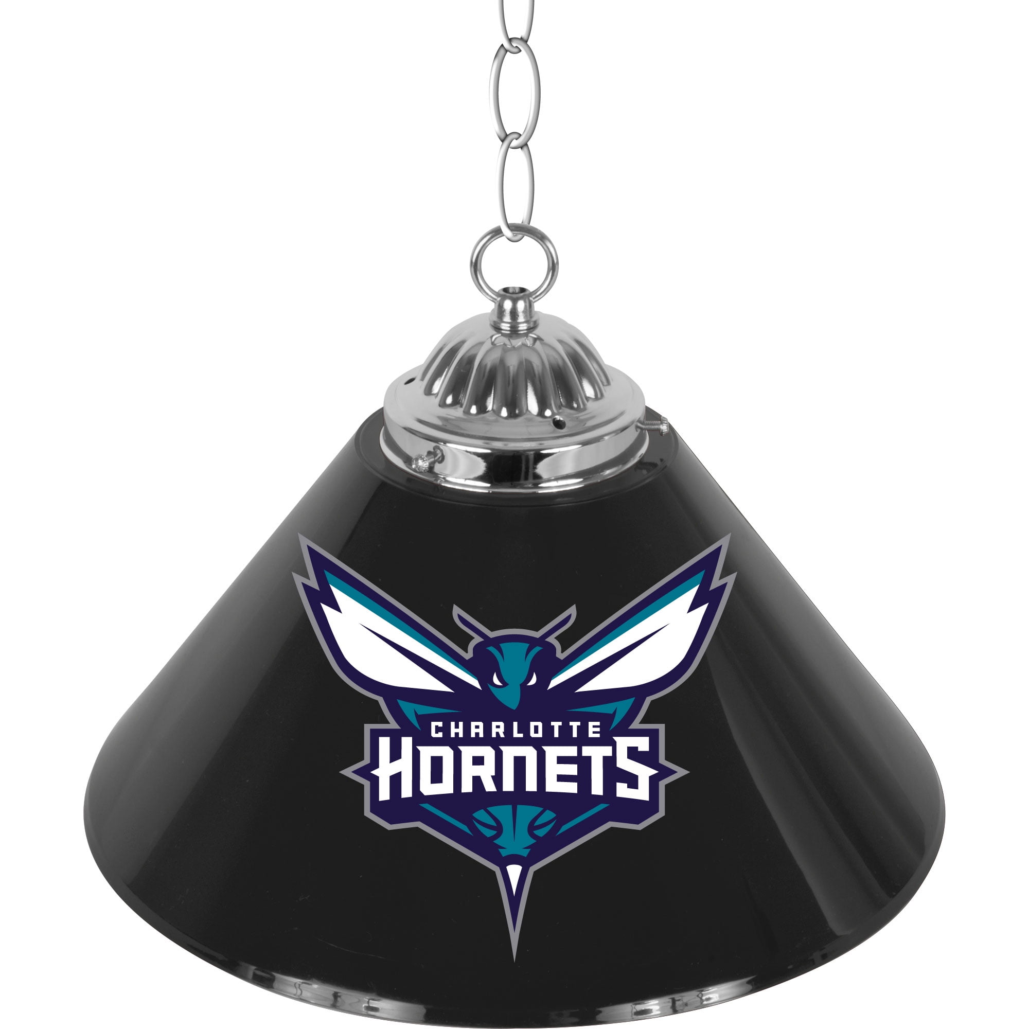 Charlotte Hornets Logo 14-Inch Single Pendant Light with Pull Chain