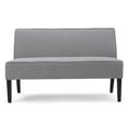 thumbnail image 1 of Charlotte Modern Fabric Loveseat, Gray and Matte Black, 1 of 8