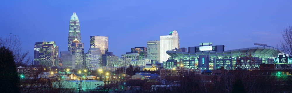 Charlotte NC Canvas Art - Panoramic Images (27 x 9)