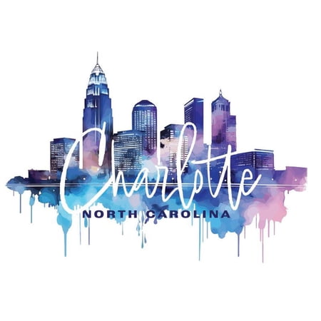 Charlotte North Carolina Souvenir Decorative Vinyl Decal Sticker (2-Inch)
