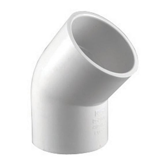 Charlotte PVC 02309 1400 1.5 in. Slip x Slip PVC 45 Degree Pipe Elbow - Pack of 25