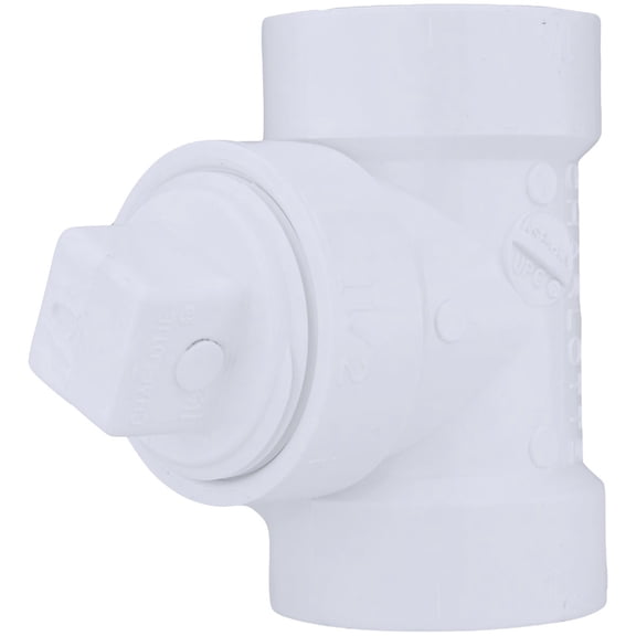 1PC Charlotte Pipe Test Tee with Hex Plug