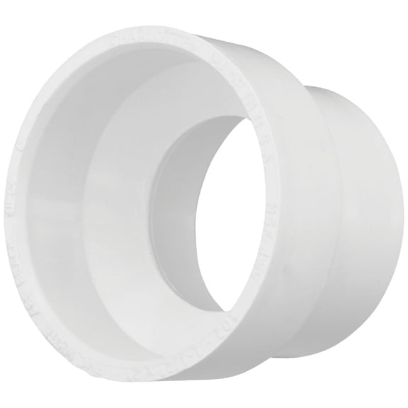 Charlotte Pipe 1-1/2" X 2" Plain End Pipe Fitting - Increaser Reducer Schedule 40 PVC DWV (Drain, Waste and Vent) Durable and Easy to Install for Home or Industrial Use Fitting (Single Unit)