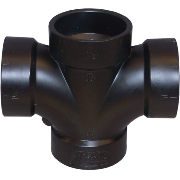 Genova Products ABS Sanitary Tee - 1.5 In. Hub x 1.5 In. Hub - Black