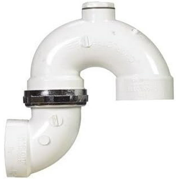 Charlotte Pipe 1-1/2 in. Hub x 1-1/2 in. Dia. Hub PVC P-Trap with Clean Out