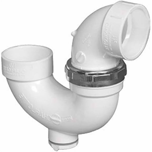 Charlotte Pipe 1-1/2 in. Hub x 1-1/2 in. Dia. Hub PVC P-Trap with Clean Out