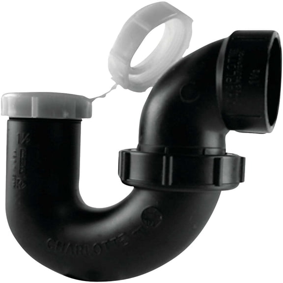 Charlotte Pipe P Trap Abs/Dwv 1-1/4 " X 1-1/2 " Black Plastic