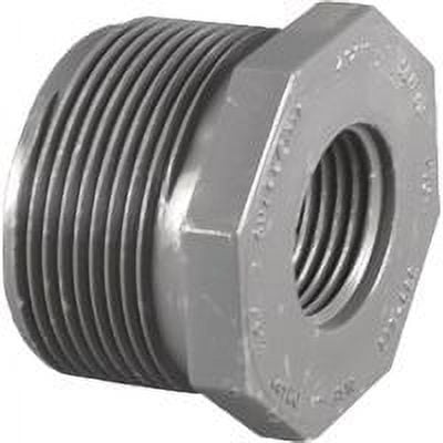Charlotte Pipe PVC Reducing Bushing - Schedule 80, Durable - 1-1/4 In. MPT x 3/4 In. FPT
