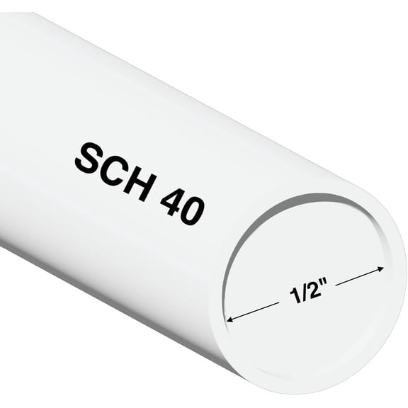 Charlotte Pipe 1/2" Schedule 40 PVC Pipe (1/2" x 4')