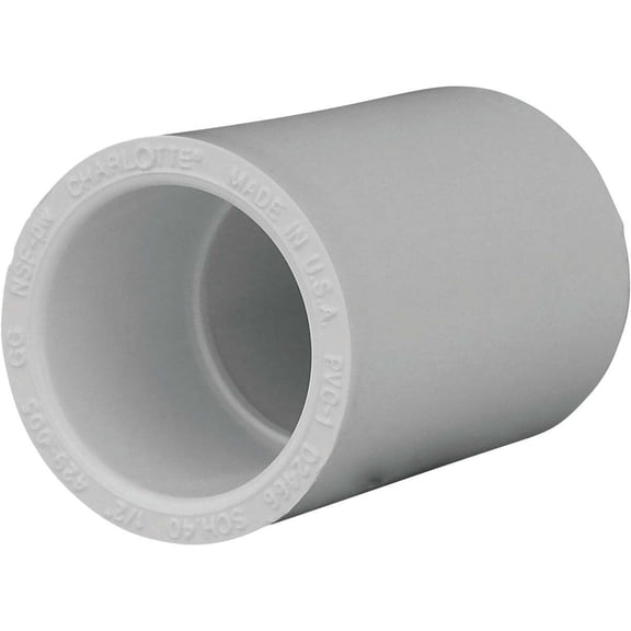 Charlotte Pipe Schedule 40 Pressure PVC Coupling, Case of 100