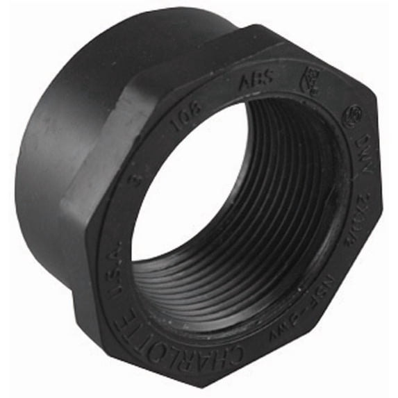 Charlotte Pipe 2 in. Spigot X 1-1/2 in. D FPT ABS Flush Bushing, Each