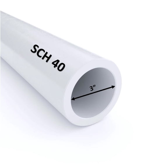 Charlotte Pipe 3" Schedule 40 PVC Pipe (Cut to Custom Lengths) (3" x 4')