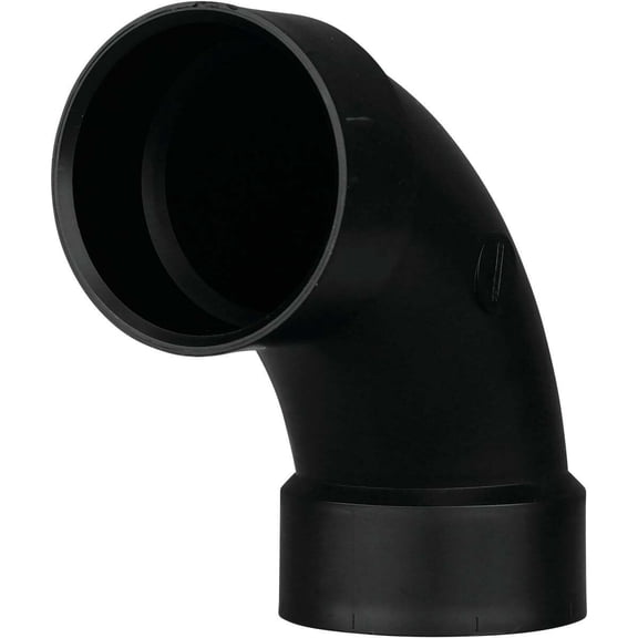 Charlotte Pipe 3 in. Hub x 3 in. Dia. Hub ABS 90 Degree Elbow