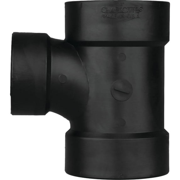 Charlotte Pipe 4 in. Hub x 3 in. Dia. Hub ABS Sanitary Tee