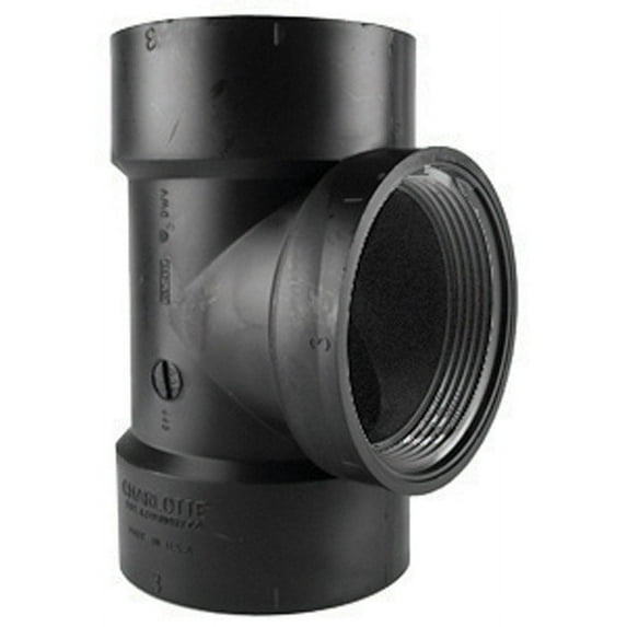 Charlotte Pipe 4 in. Hub x 4 in. Dia. Hub ABS Flush Cleanout Tee