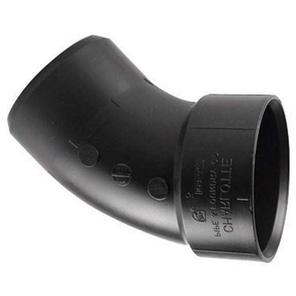 Charlotte Pipe 4 in. Hub x 4 in. Dia. Spigot ABS 45 Degree Elbow