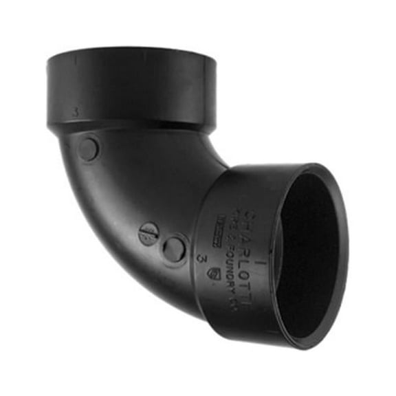 Charlotte Pipe ABS 00300 1000HA ABS/DWV 90-Degree Pipe Elbow, 3 In. - Quantity 25