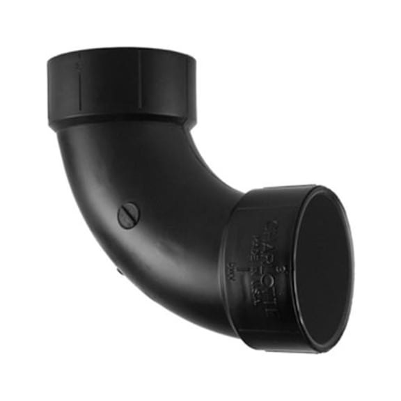 Charlotte Pipe ABS 00304  0800HA ABS/DWV 90-Degree Pipe Ell, Long Sweep, 2 In. - Quantity 25