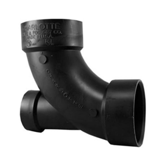 Charlotte Pipe ABS 00307 0800HA ABS/DWV Long Sweep Pipe Elbow, 90-Degree, 3 x 3 x 2 In. - Quantity 1