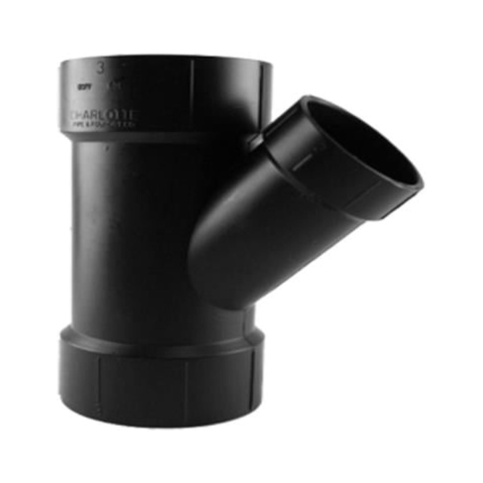Charlotte Pipe ABS 00601 1000HA ABS/DWV Reducing Wye, 2 x 2 x 1-1/2 In ...