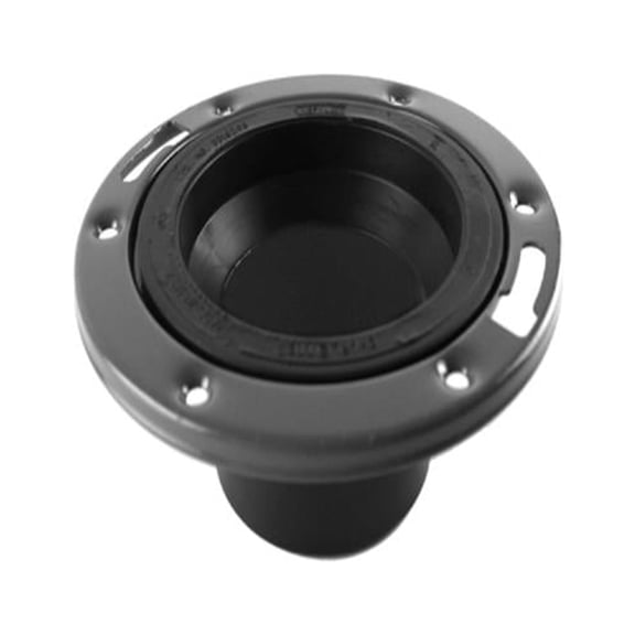 Charlotte Pipe ABS 00812 0800HA ABS/DWV Black Closet Flange, Adjustable Metal Ring, 4 In. - Quantity 25