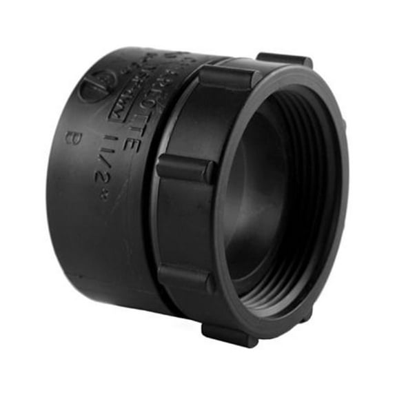 Charlotte Pipe ABS 00910 0600HA ABS/DWV Swivel Tray Plug Adapter With Washer, 1-1/2 In. - Quantity 10