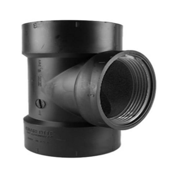 Charlotte Pipe ABS004450600HA ABS/DWV Test Tee Without Cleanout Plug, Hub x Hub x FIP, 1-1/2 In. - Quantity 20