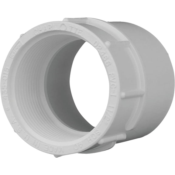 Charlotte Pipe Adapter 1-1/2 " White Pvc Schedule 40