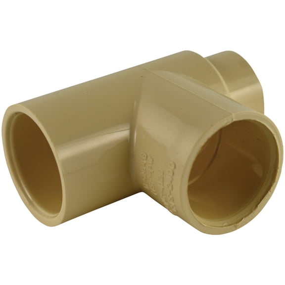 Charlotte Pipe CPVC Tee 3/4 x 1/2 x 3/4 Reducer - Automotive Brake Hydraulic Tee - CPVC Fitting