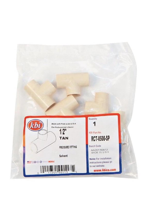 Charlotte Pipe CTS02400C0600 Flowguard 1/2 In. Slip T X 1/2 In. D Slip Cpvc Tee