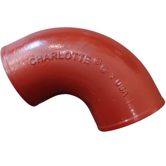 Charlotte Pipe Edge HP Iron 4" No-Hub 1/4 Bend Elbow  NH-4 DWV Fitting