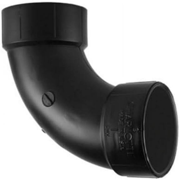 Charlotte Pipe Elbow Abs/Dwv, Long Sweep 1-1/2 " 90 Deg. Black