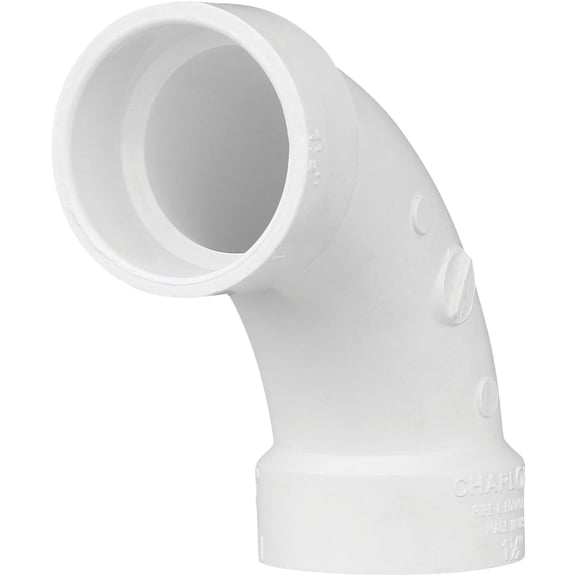 Charlotte Pipe Elbow Long Sweep, Pvc Dwv 1-1/2 " 90 Deg. Schedule 40