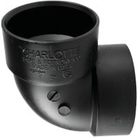Charlotte Pipe & Found ABS003310800HA Abs/Dwv Vent Elbow 90 Degree, 2"