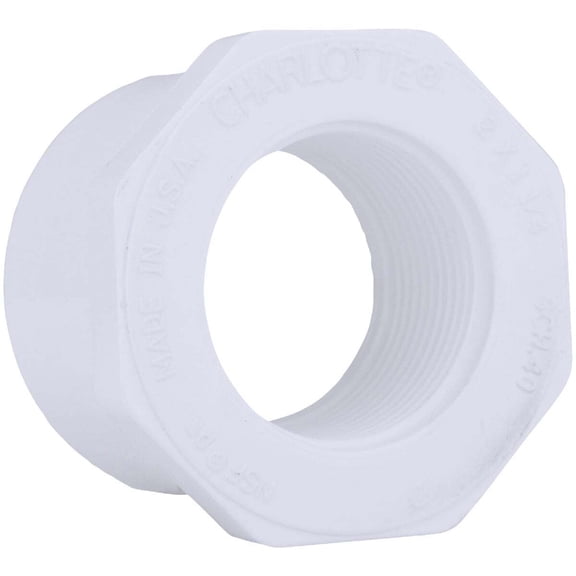 Charlotte Pipe PVC Reducer Bushing - Schedule 40, SPG x FPT - 2 In x 1-1/4 In