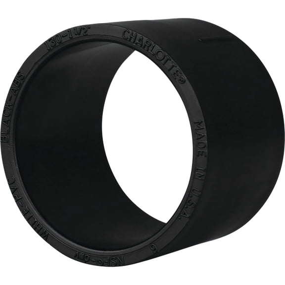 Charlotte Pipe 1.5 In. ABS Repair Coupling - Hub x Hub, Black, Plastic, 25 Pack