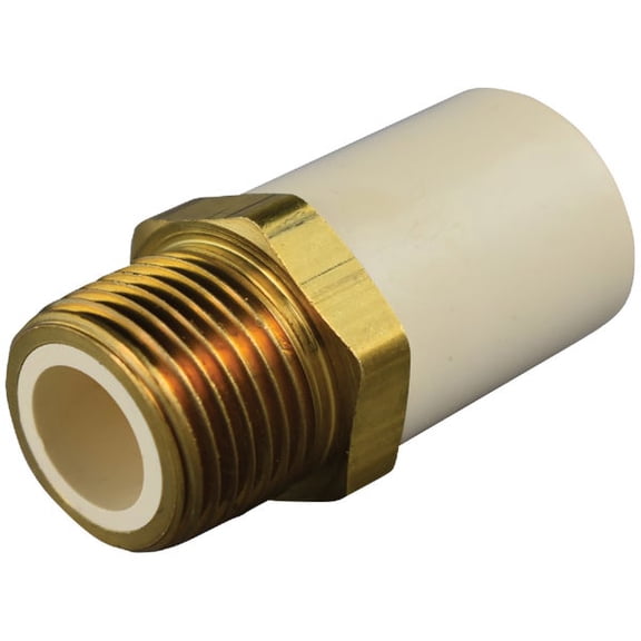 Charlotte Pipe & Foundry CTS02216B0600HA 0.5 in. CTS CPVC Brass Male Adapter