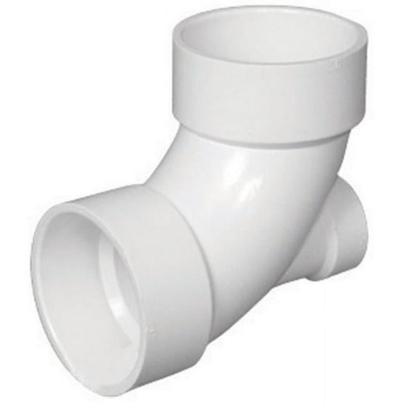 Charlotte Pipe & Foundry PVC003030800 PVC Dwv 90 deg Low Heel Inlet Elbow 3 x 3 x 2 in.