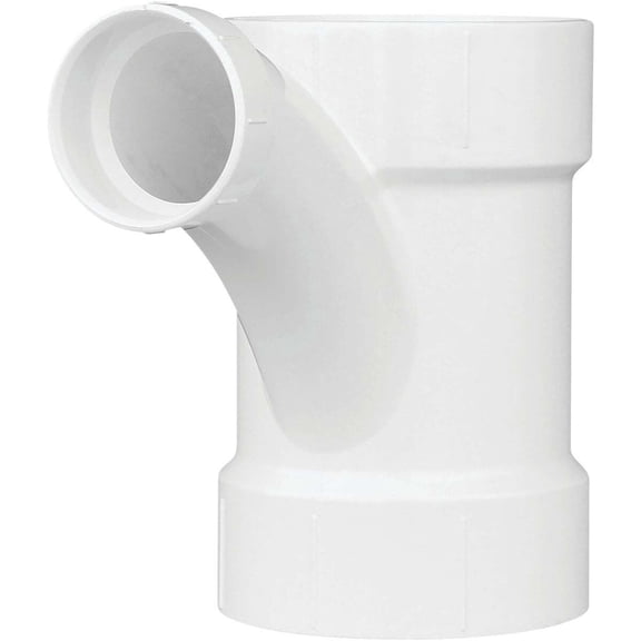 Charlotte Pipe PVC Reducing Tee-Wye Fitting - Lightweight, Plastic - 4" x 4" x 2"